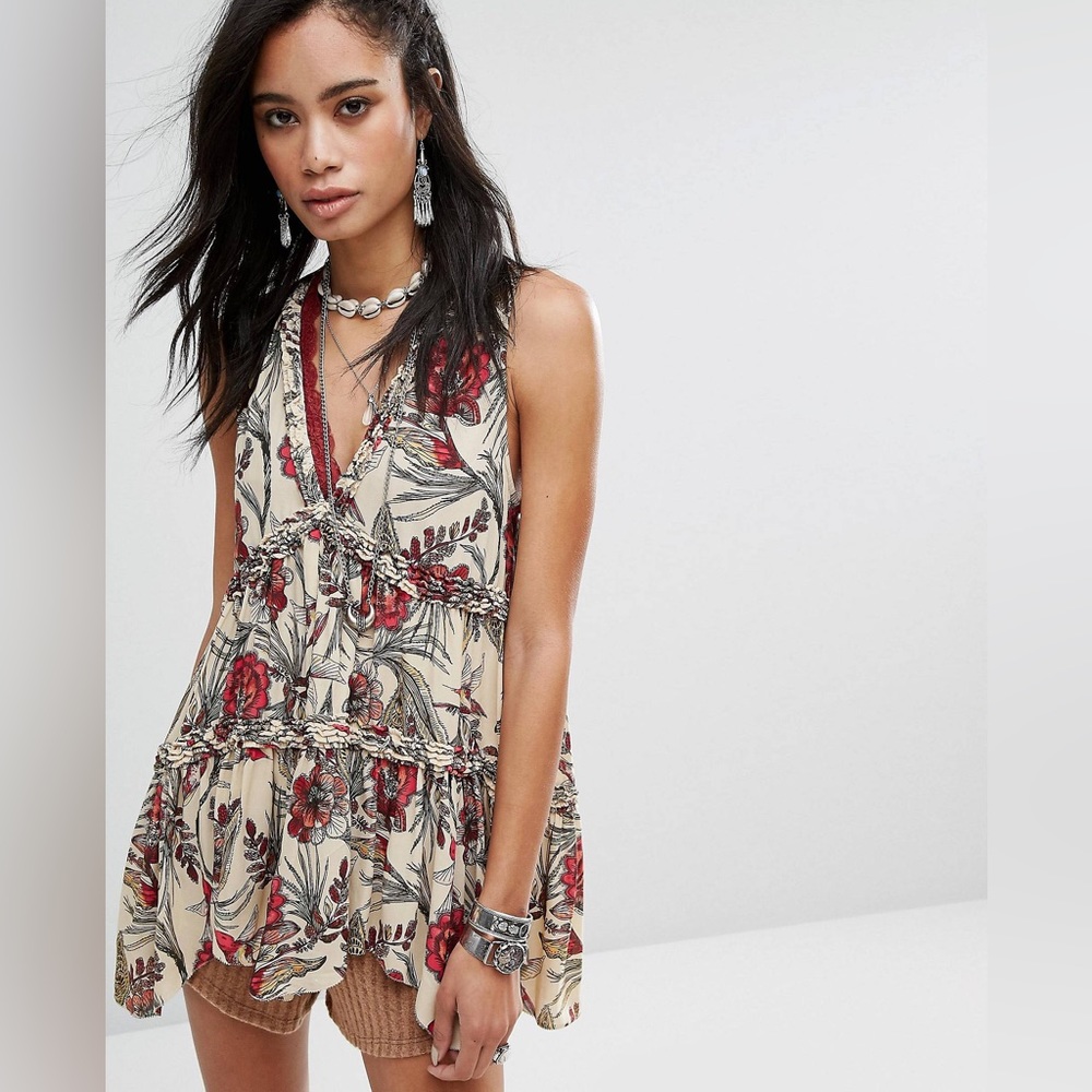 Free People Purple Haze Printed Tunic Size Medium
